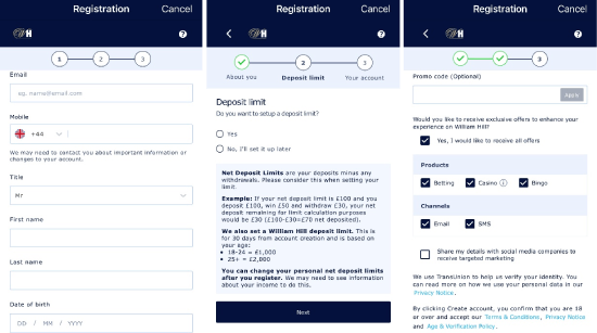 William Hill Registration
